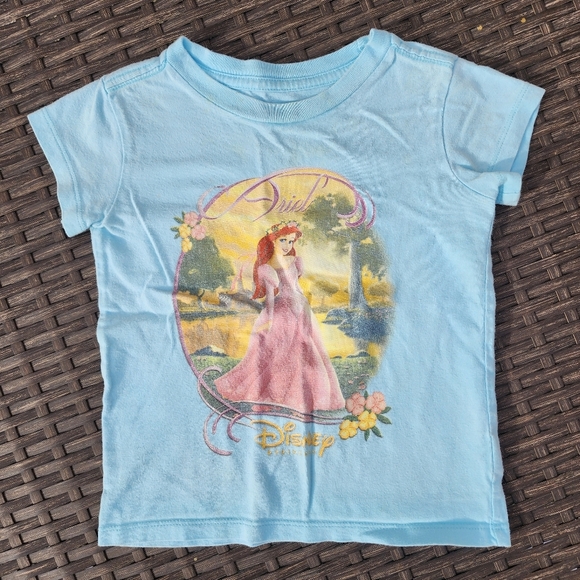 Disney Princess Ariel Blue Short Sleeve Kids Tee Size XXS 2-3 - Picture 1 of 10